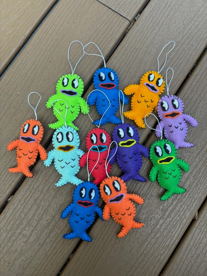 Fishie Ornament - These felt ornaments are fishies that you WILL want to be fishing for. Each ornament is completely h...
